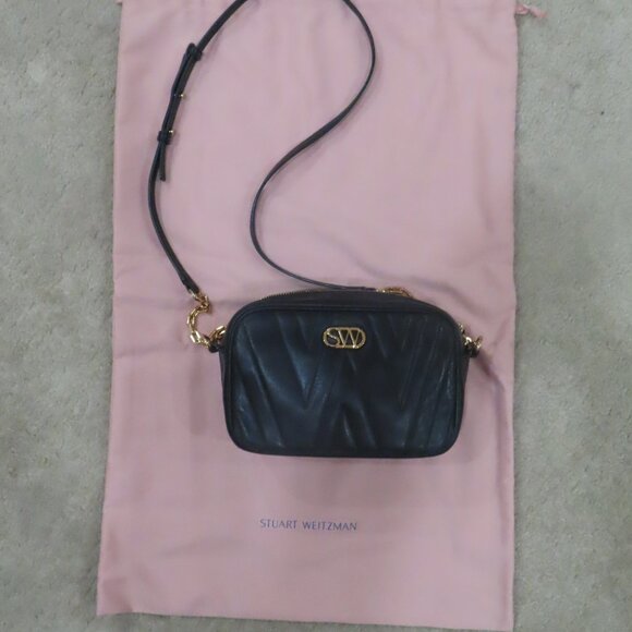 Used Stuart Weitzman The Reana Quilted Leather Crossbody With Dust Bag - Picture 6 of 13